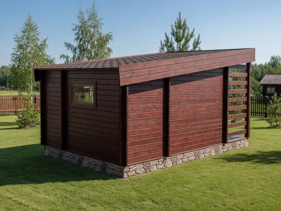 Дачный дом «Арт» 4×6 м с террасой