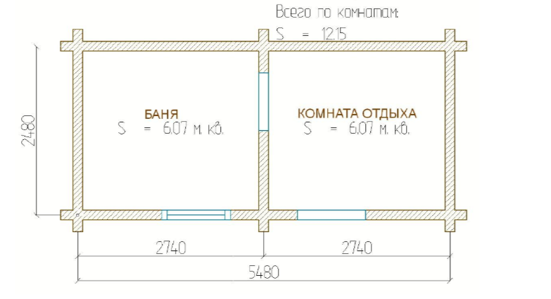 Баня из профилированного бруса «Деревенька»