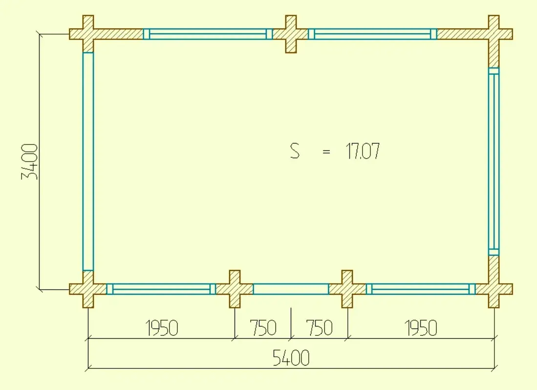 Беседка из профилированного бруса 5,4×3,4 м