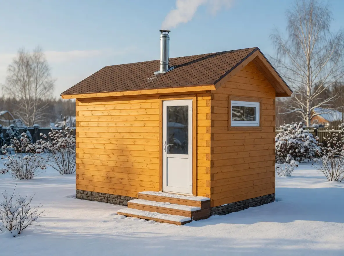 Баня из строганного бруса 2×3,5 м