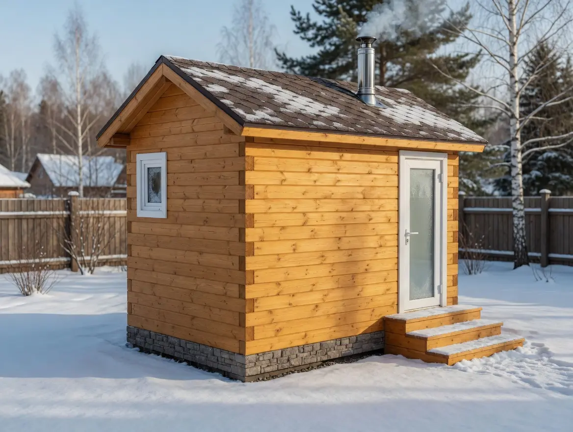 Баня из строганного бруса 2×3,5 м
