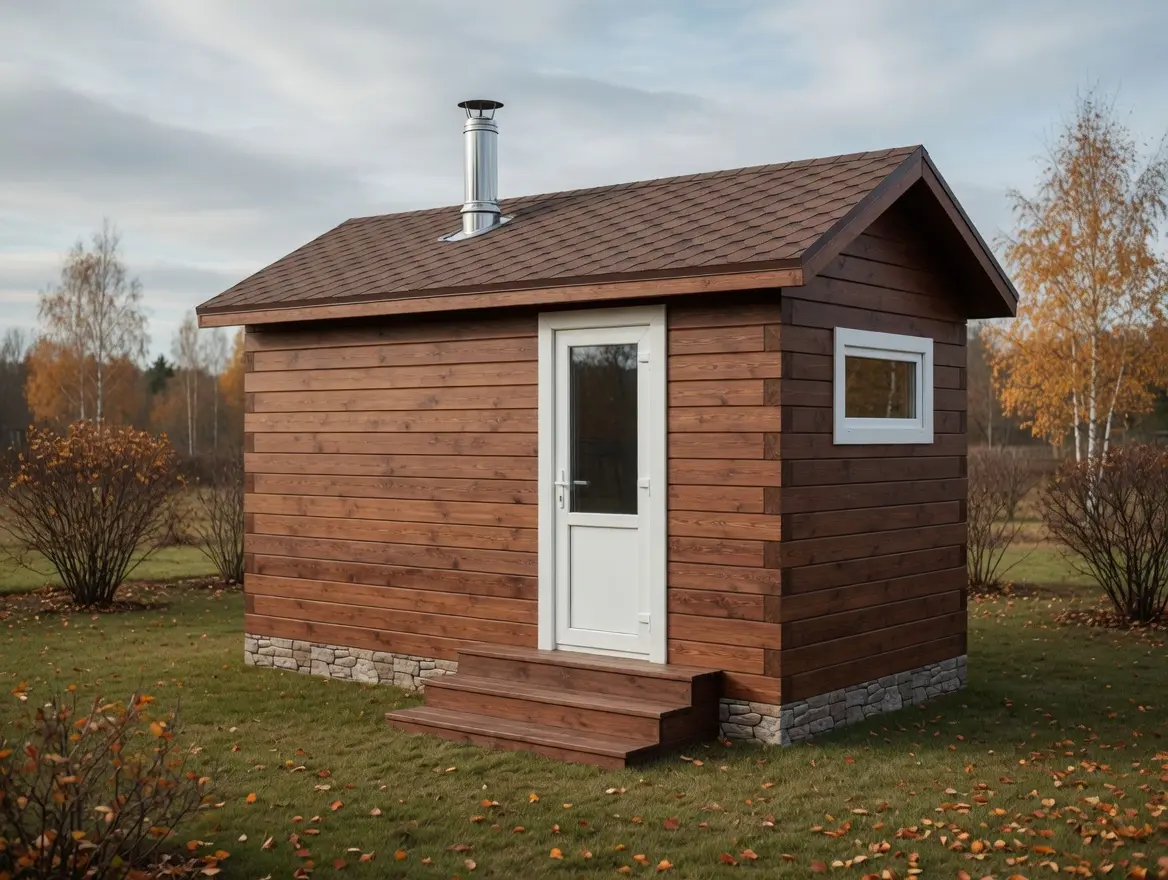 Баня из строганного бруса 2×4 м