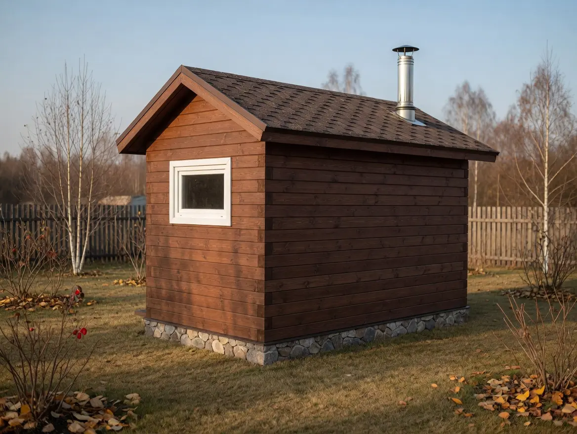 Баня из строганного бруса 2×4 м