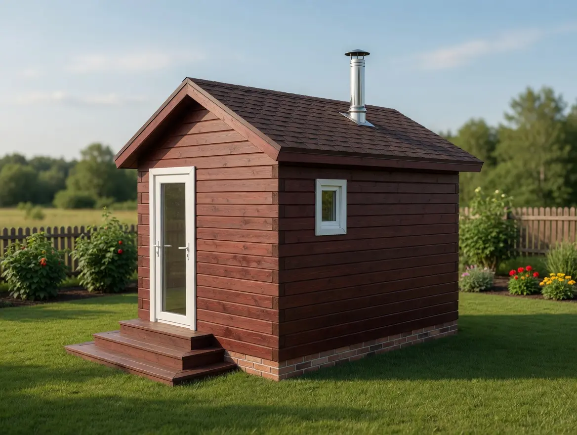 Баня из строганного бруса 2,5×3,5 м