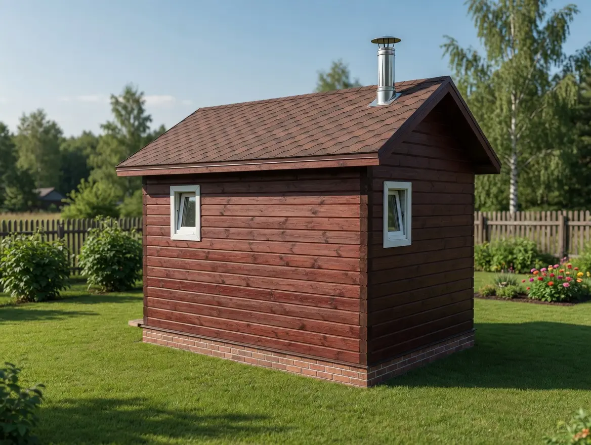 Баня из строганного бруса 2,5×3,5 м