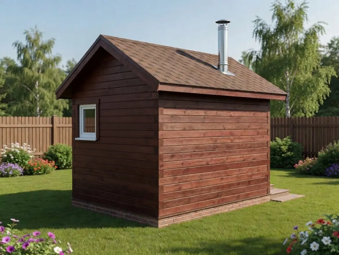 Баня из строганного бруса 2,5×3,5 м