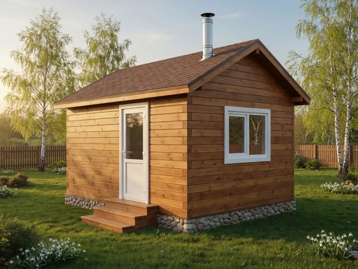 Баня из строганного бруса 3×4 м