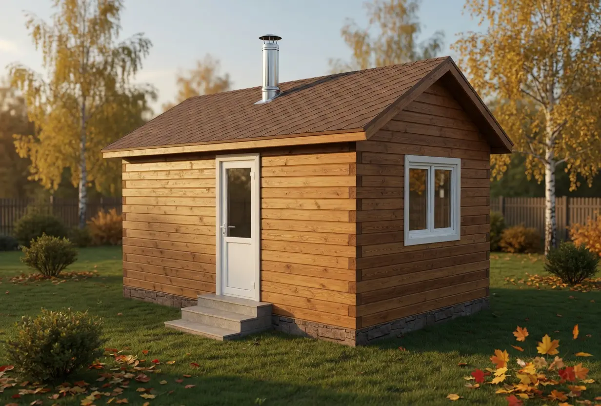 Баня из строганного бруса 3×5 м
