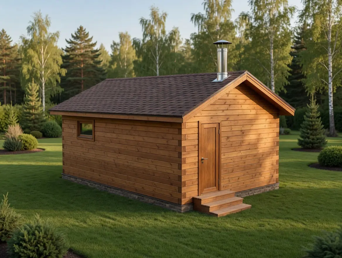 Баня из строганного бруса 4×6 м