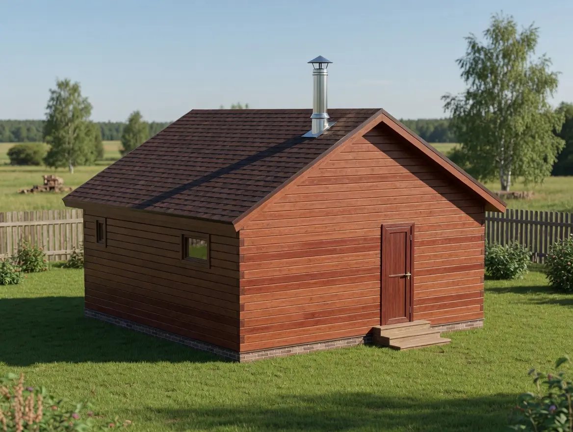 Баня из строганного бруса 6×6 м