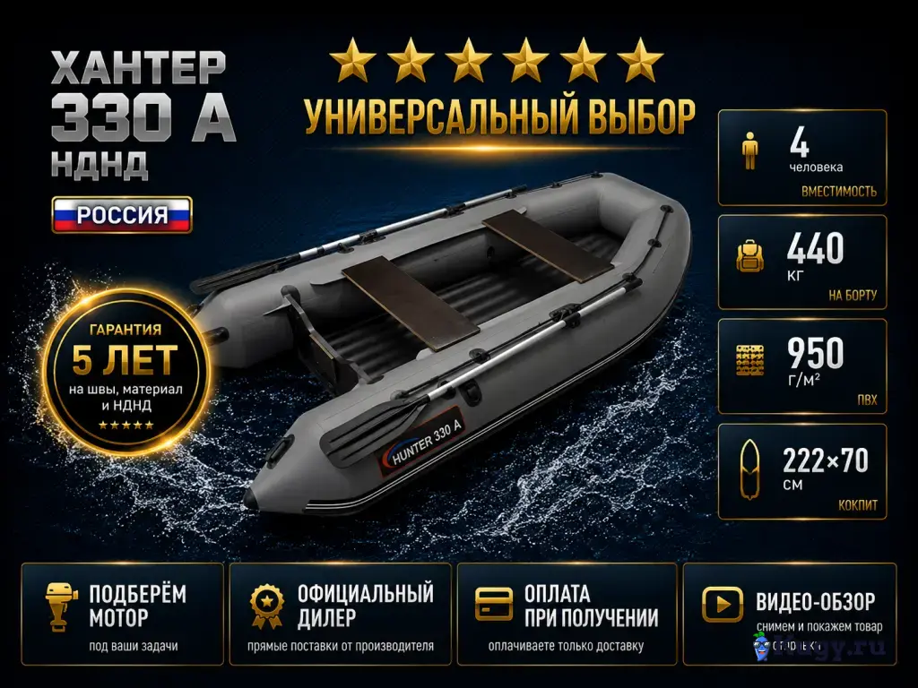 Надувная лодка Хантер 330 А НДНД
