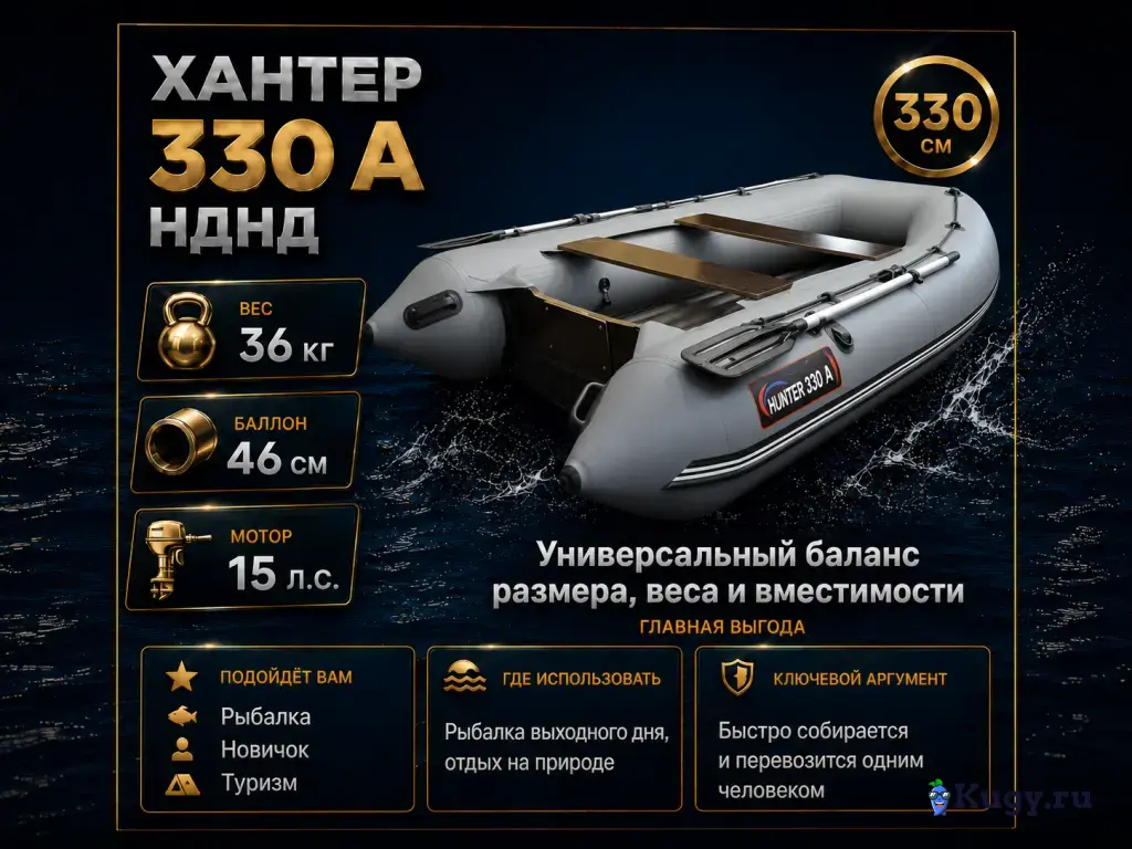Надувная лодка Хантер 330 А НДНД
