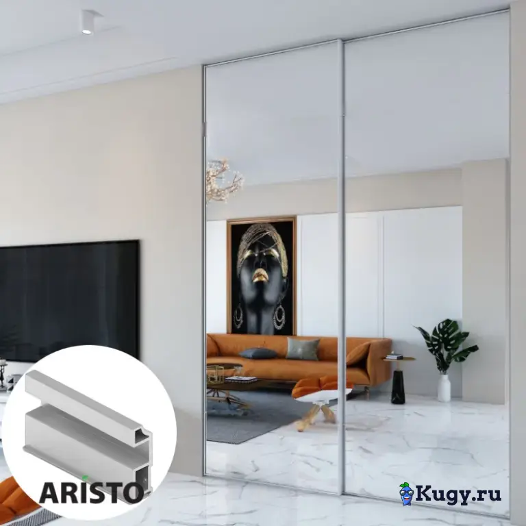 Дверь-купе ARISTO SLIM LINE, зеркало, профиль хром матовый