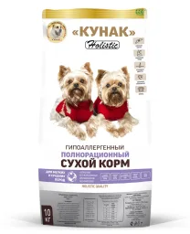 KUNAK Индейка с лососем — для собак мелких и средних пород — упаковка, фото производителя