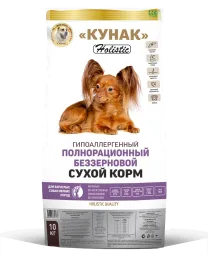 KUNAK Оленина, беззерновой холистик — для взрослых собак мелких пород — упаковка, фото производителя