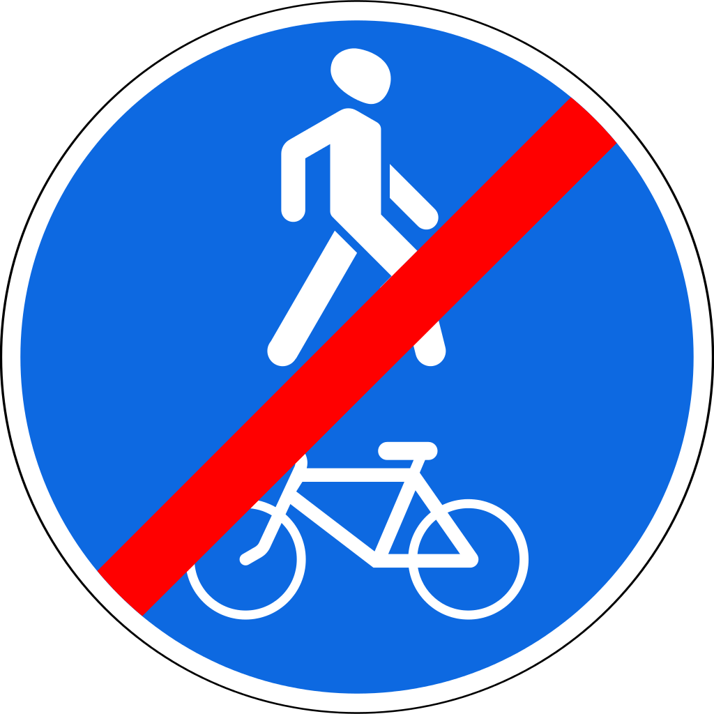 4.6.2 Piyoda va velosipedlar birgalikda harakatlanish yo'li oxiri