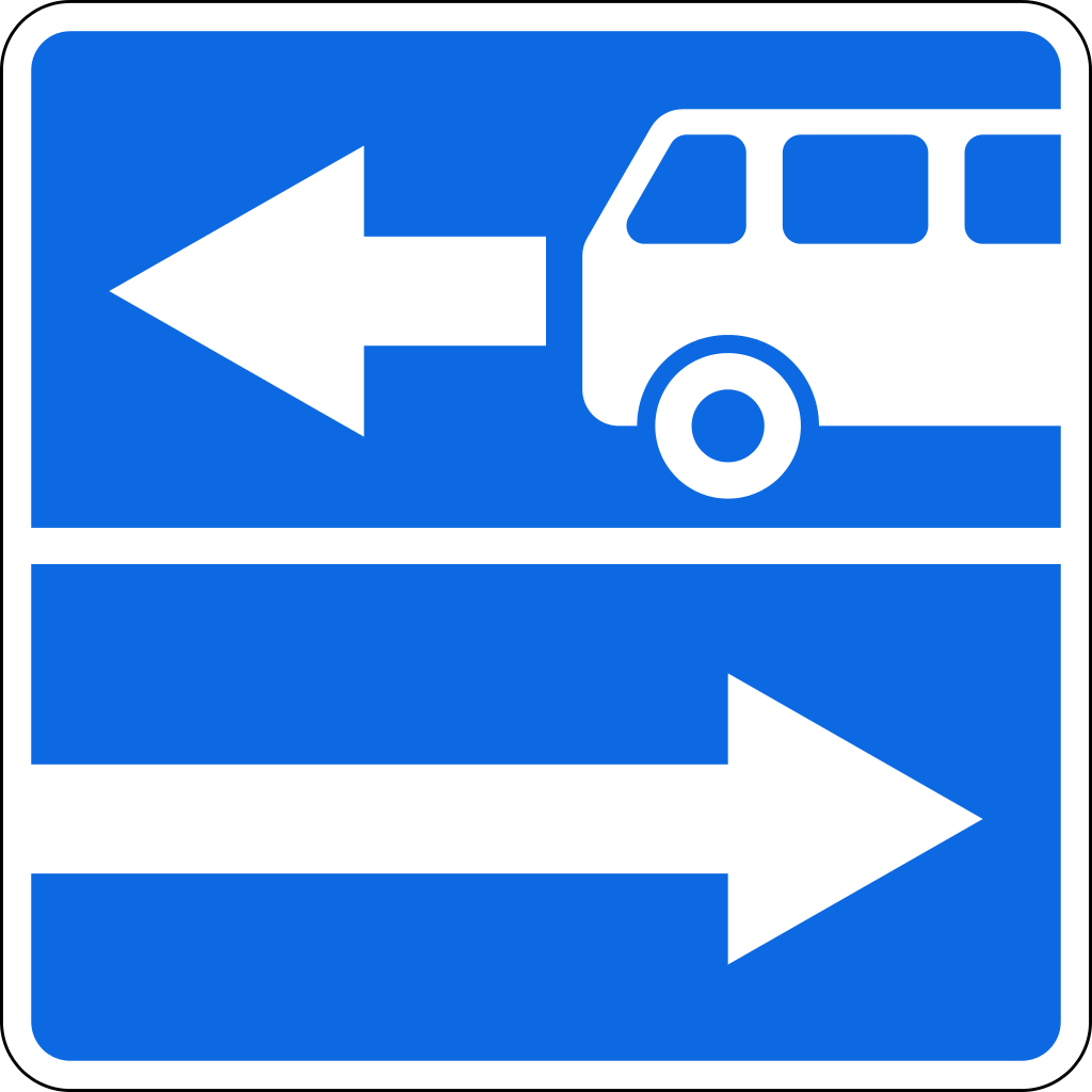 5.10.2 Belgilangan yo’nalishli transport vositalari uchun bo’lagi bor yo’l