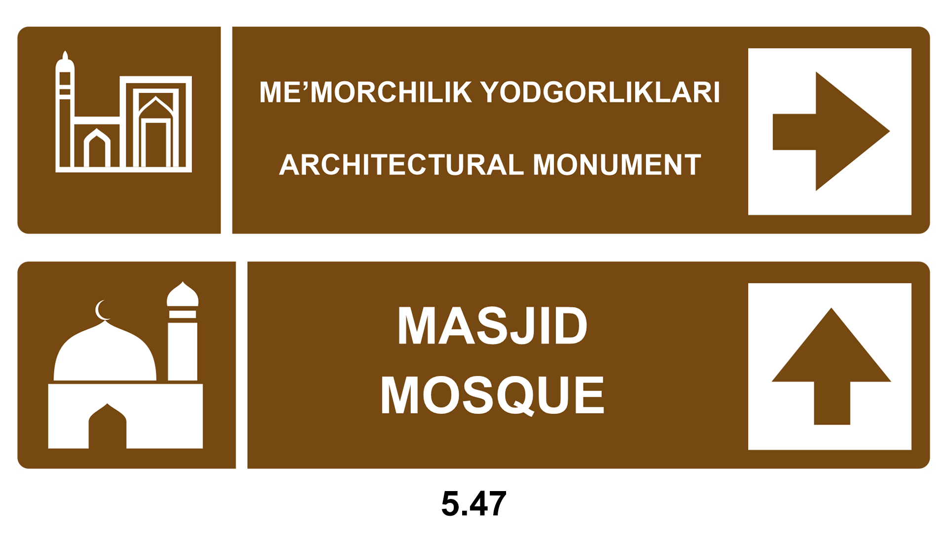 5.47. «Turizm obyektlari yo‘nalish ko‘rsatgichi»