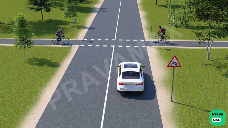 Harakatlanish vaqtida velosipedchi bilan avtomobil yo‘llari kesishganda kim yo‘l berishi kerak?