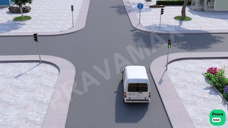 Ushbu transport vositasiga chorraha orqali qaysi yo‘nalishlar bo‘yicha harakatlanishga ruxsat etiladi?