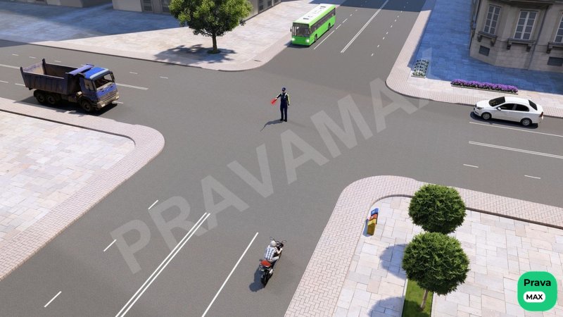 Qaysi transport vositasining haydovchisi to‘g‘riga harakatlanish huquqiga ega?