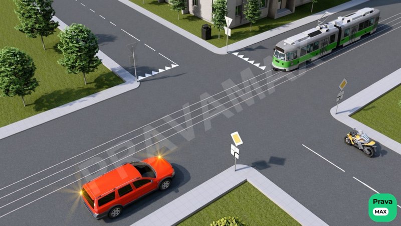 Transport vositalari chorrahani quyidagi tartibda kesib o'tadilar:
