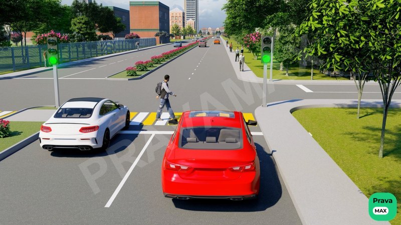 Transport vositasining haydovchisi, agar svetoforning ruxsat etuvchi ishorasi yoqilsa-yu, shu yo‘nalishda qatnov qismid…