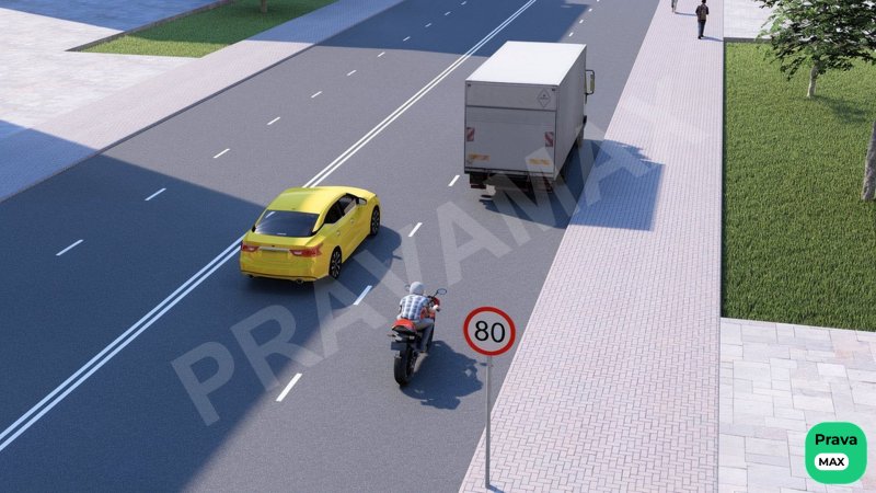 Agar barcha transport vositalari 80 km/soat tezlik bilan harakat qilsa, haydovchilardan qaysi biri qoidalar talablarini…