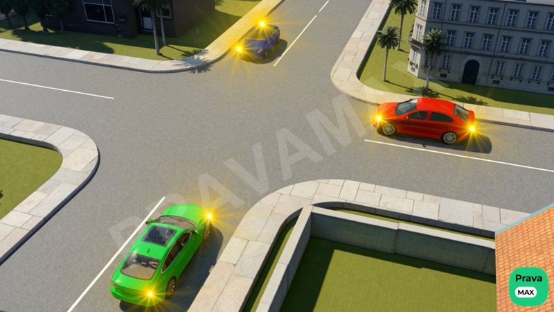 Chorrahani transport vositalari quyidagi tartibda kesib o'tadilar: