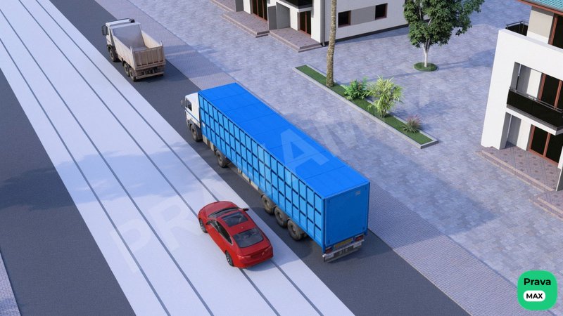 Qizil avtomobil haydovchisiga tramvay yo‘li bo‘yicha harakatlanishga ruxsat etiladimi?