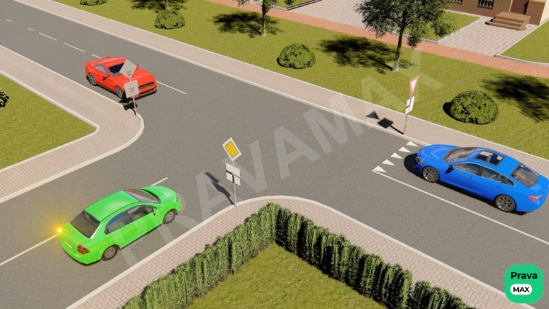 Transport vositalari chorrahani quyidagi tartibda kesib o'tadilar: