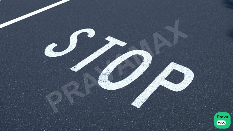 Yo‘lda, “STOP” yozuvi ko‘rinishdagi yo‘l chizig‘i nimani bildiradi?
