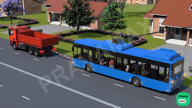 Qattiq ulagichda shatakka olingan avtobusda yoki trolleybusda odam tashishga ruxsat etiladimi?