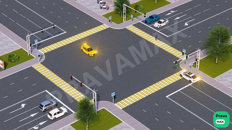 Chapga burilayotgan sariq avtomobil haydovchisi qaysi tasmani egallashi kerak?