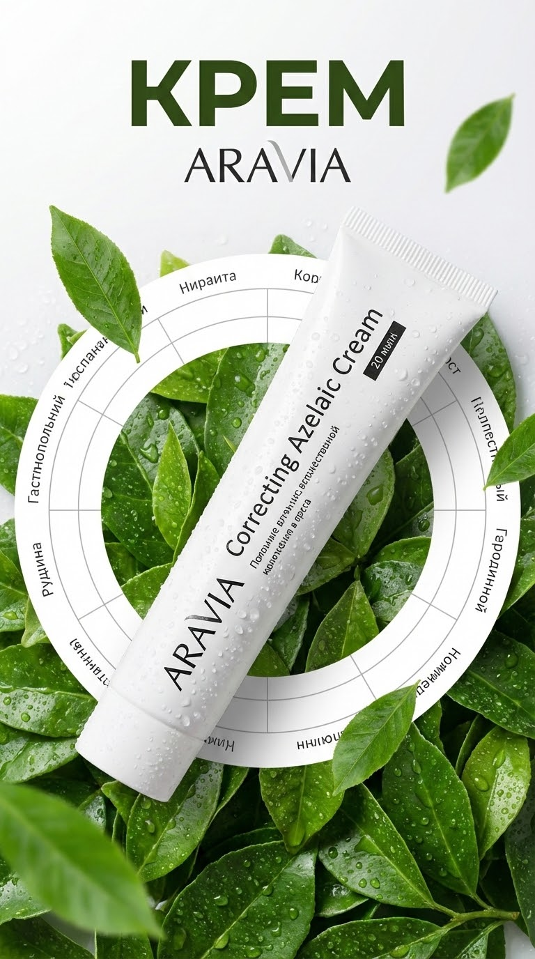Azelaic крем Aravia: крем Aravia Correcting на белом фоне