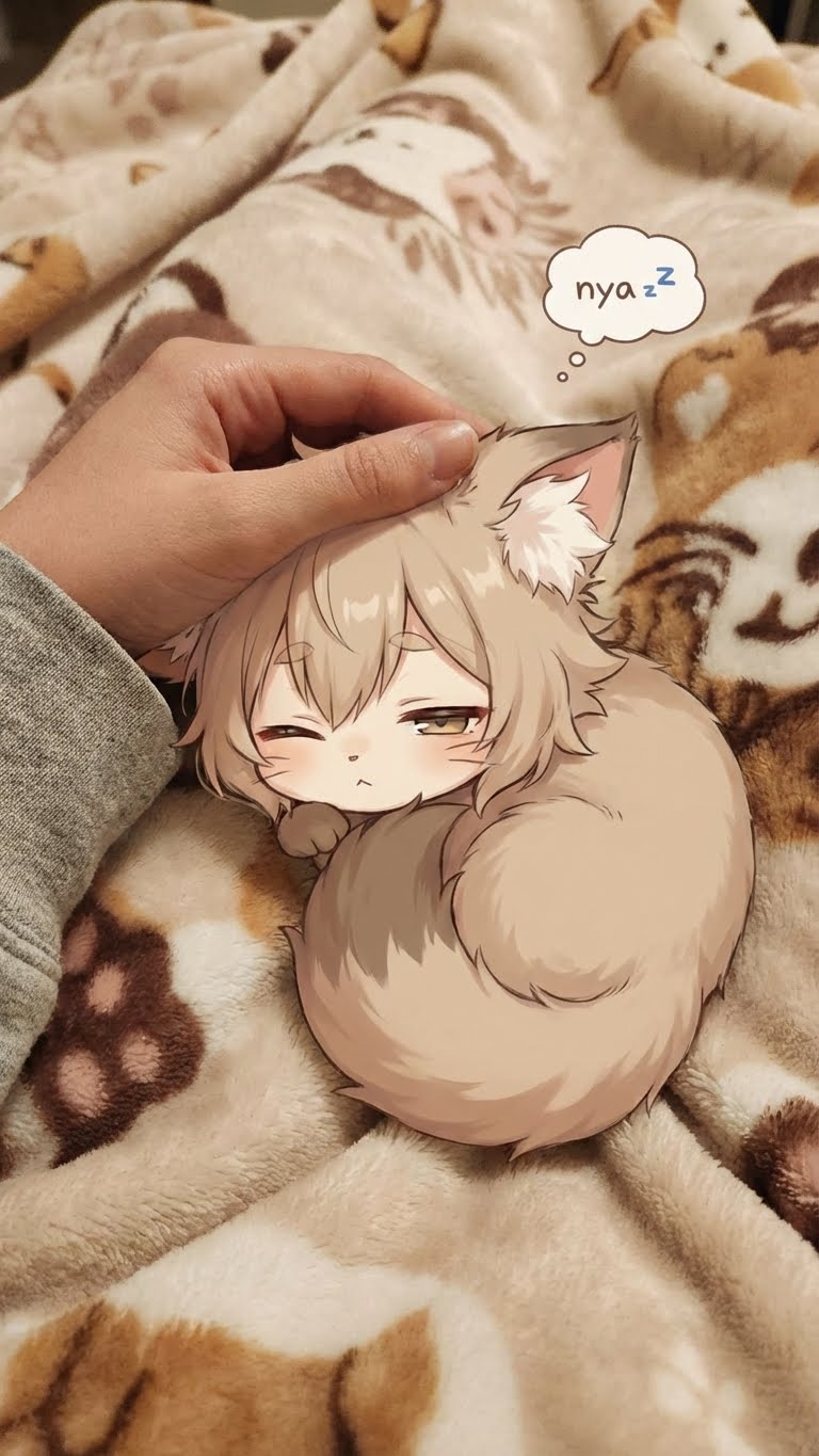 Котёнок не спит — мурлыканье котёнка слышно