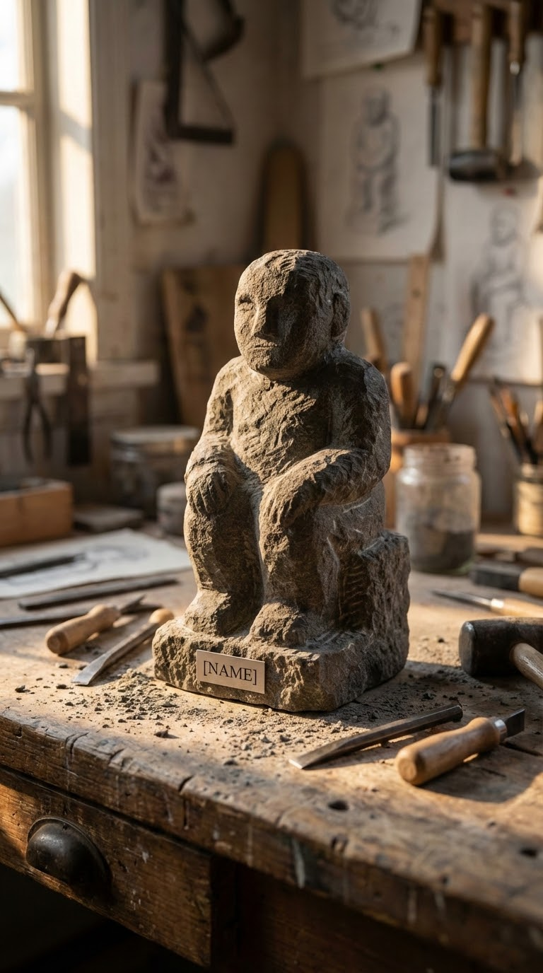 резьба по камню скульптура на рабочем месте каменная статуя