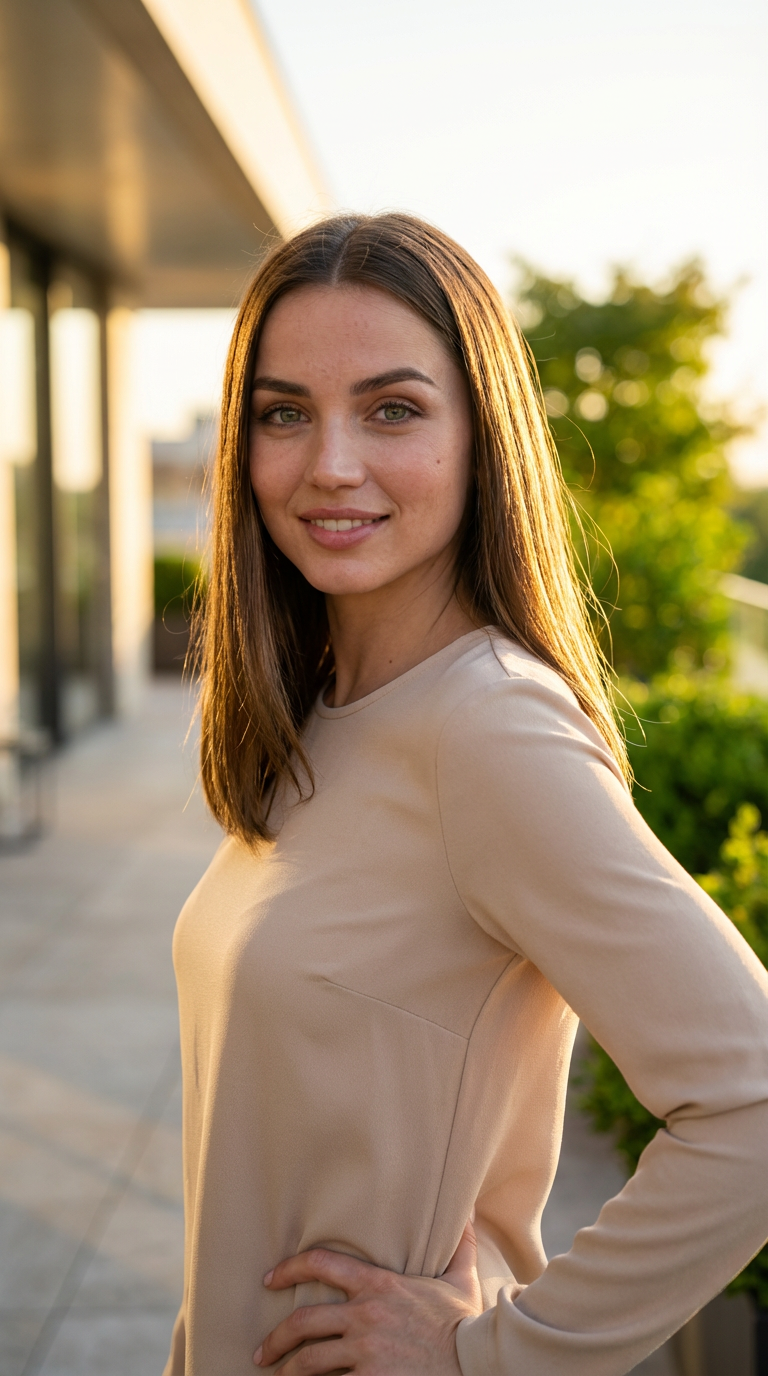 Яркий вечерний свет — стильный портрет на открытом воздухе