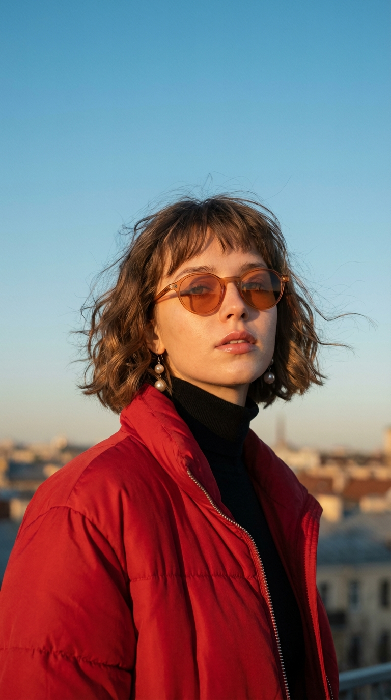 Короткая волнистая стрижка и стиль Vogue женский портрет моды