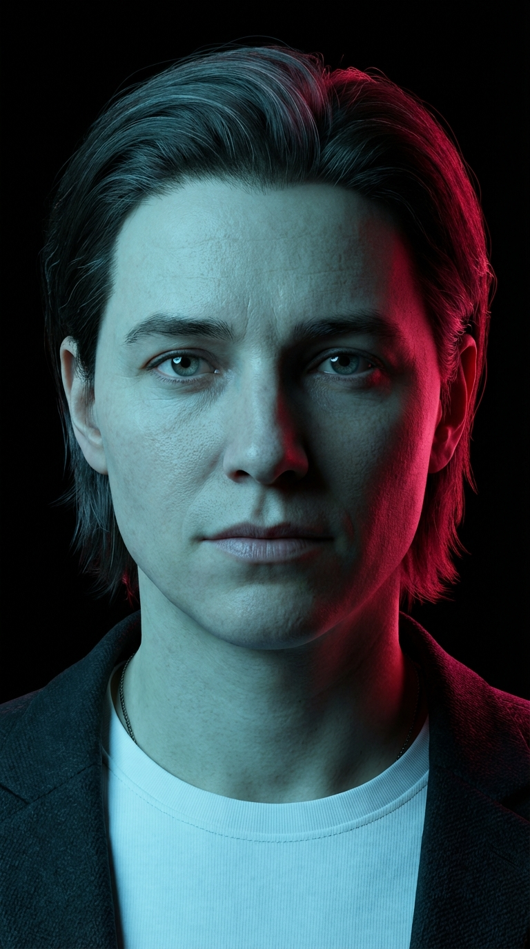 Яркая цветовая гамма и холодный неоновый свет: киберпанк портрет студия