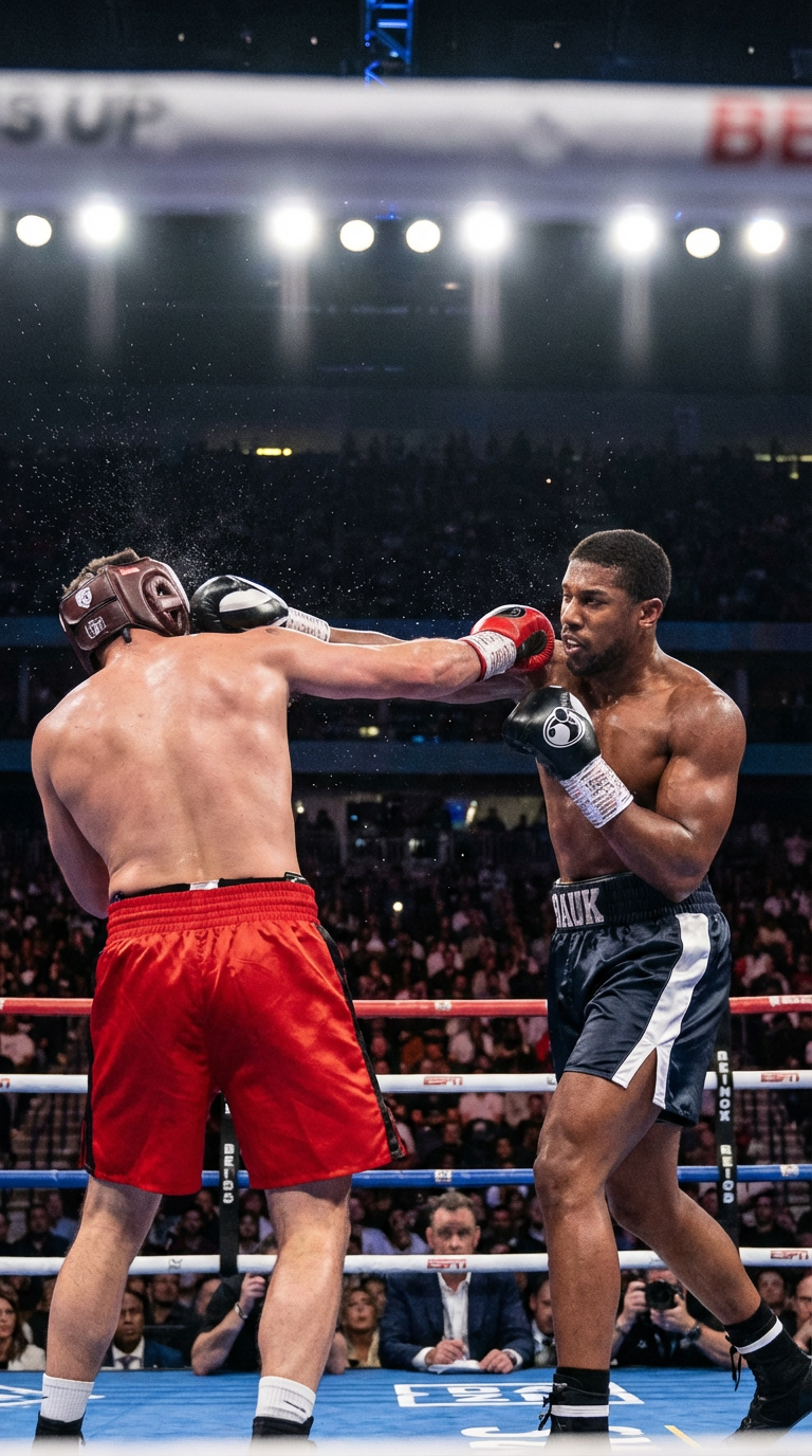 спортсмен в ударе: сцена боксерского боя между мужчинами