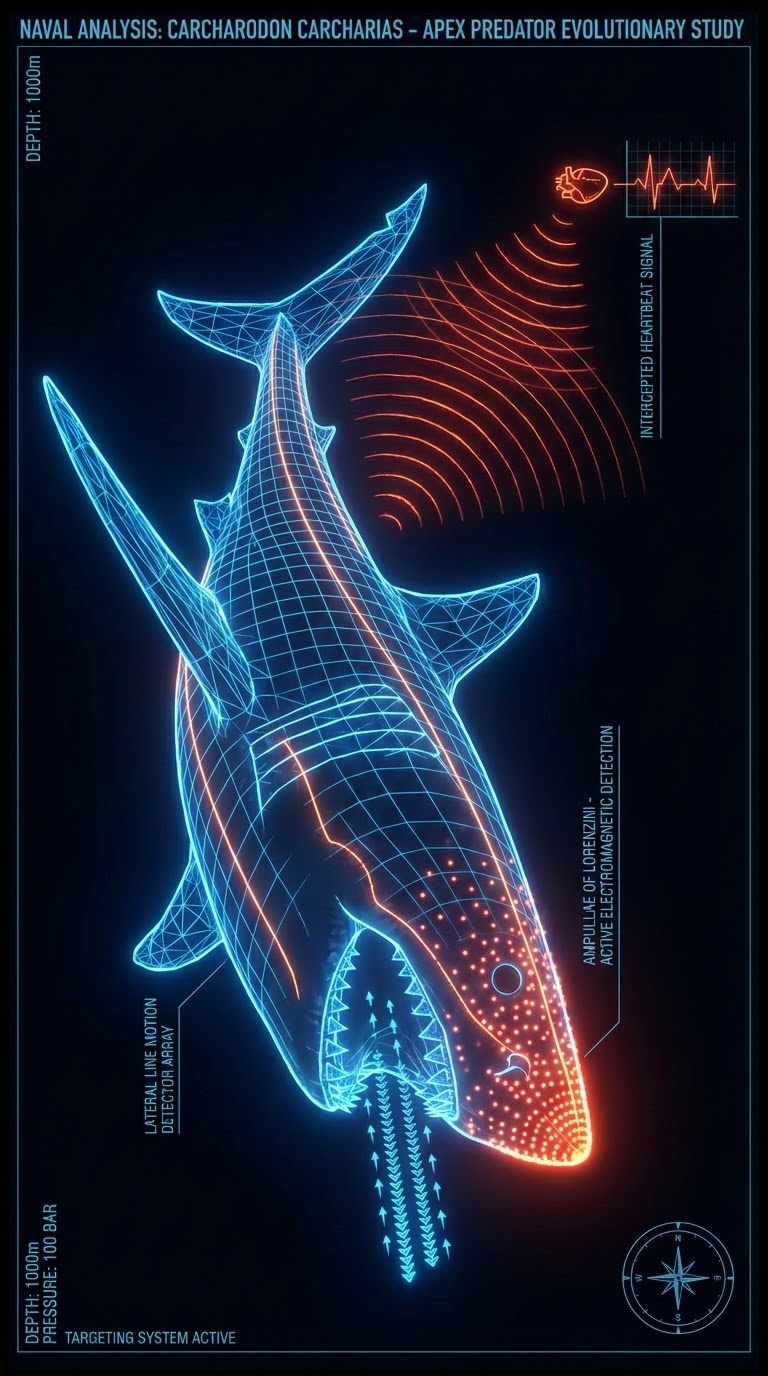 Глубоководная акула ампулы Лоренцини и биолюминесцентные линии