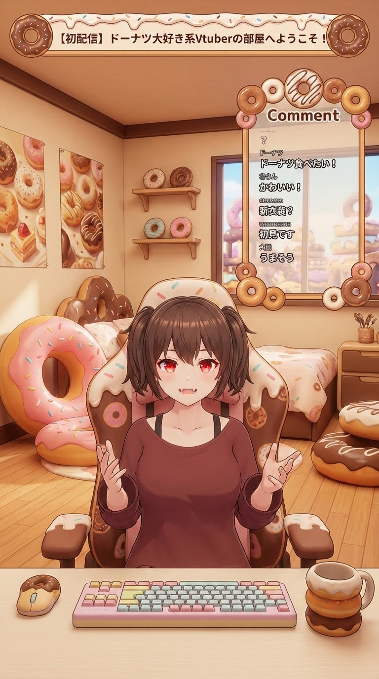 3D аниме аватар VTuber: дизайн экрана стрима 3D