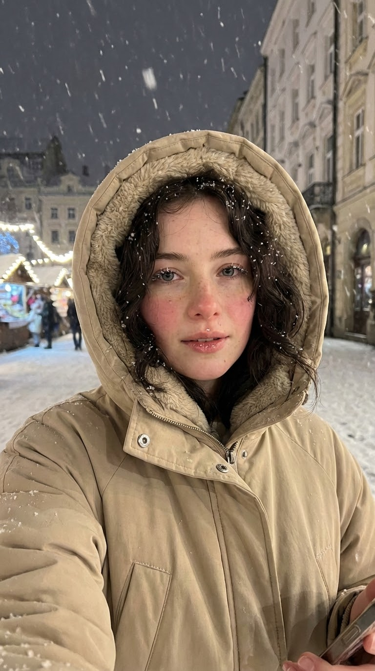 яркие глаза крупный план лица зимний портрет женщины