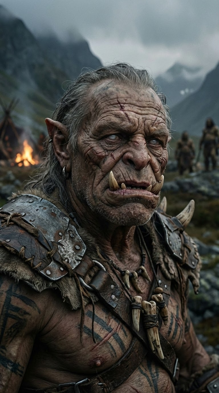 Гиперреалистичный орк в броне: концепт иллюстрации