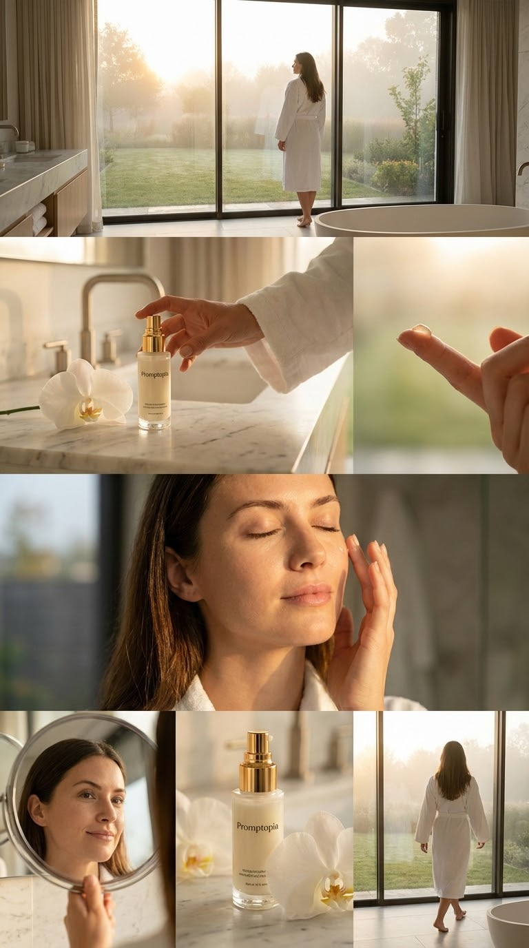 женщина в ванной роскошная ванная комната: утренний уход за кожей сегодня