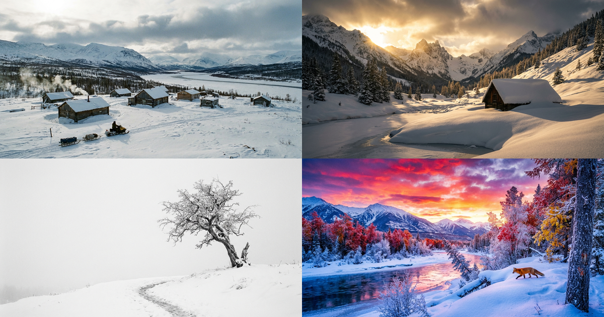 Заснеженные пейзажи в Nano Banana Pro: создавайте зимние сцены и сказочные ландшафты