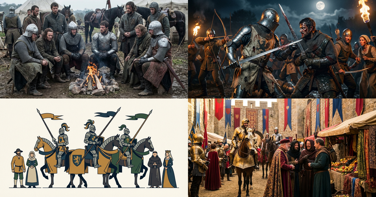 Промпты Nano Banana Pro: рыцари, средневековые персонажи и эпические сцены