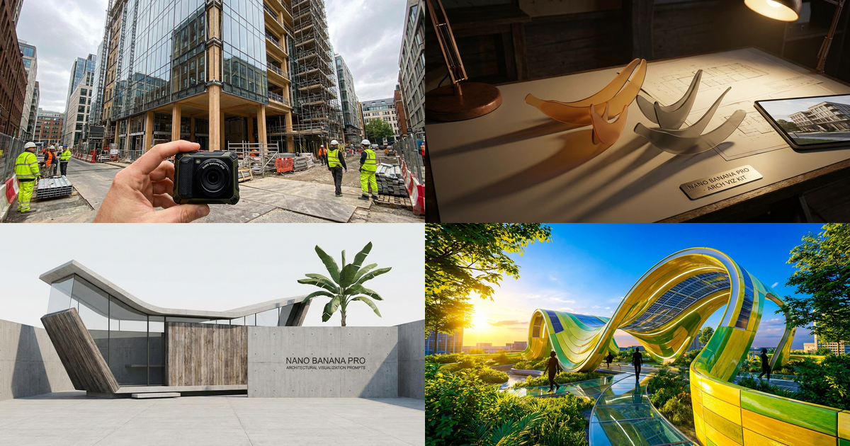 Промпты Nano Banana Pro: архитектурная визуализация и эскизы зданий