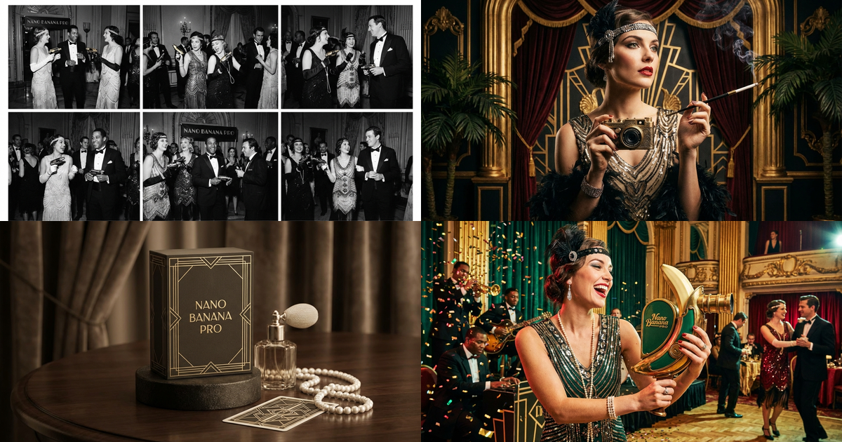 Промпты Nano Banana Pro для фотосессий в стиле Гэтсби и 1920-х